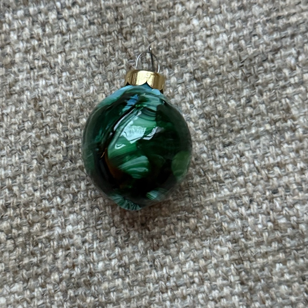 Gorgeous Green Hand Blown Glass Swirl Ornament